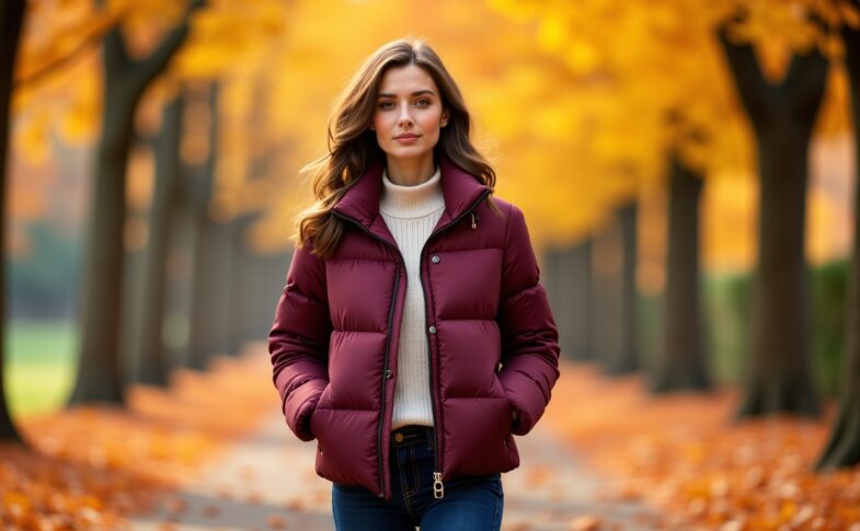 Style automnal élégant : comment marier doudoune, jean, bottines et maille avec panache