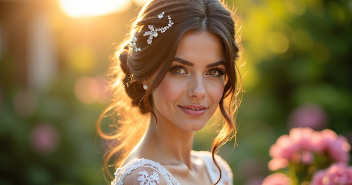Guide élégant : Sublimer sa coiffure de mariée avec des pinces en strass et perles