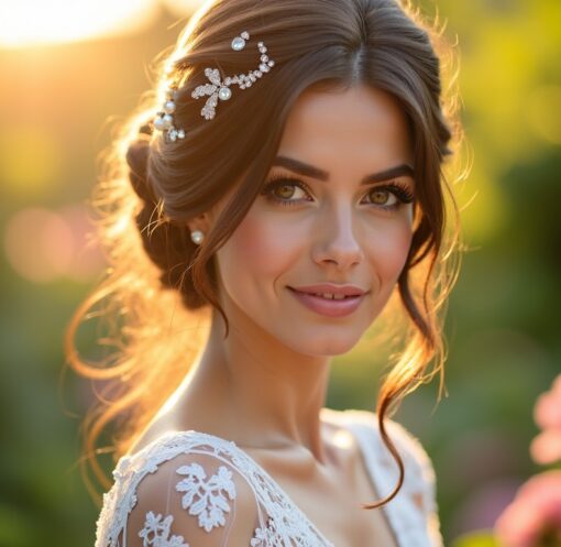 Guide élégant : Sublimer sa coiffure de mariée avec des pinces en strass et perles