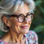 Coiffures courtes stylées pour femmes de 70 ans portant des lunettes
